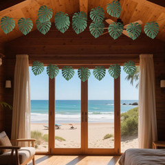 Pre-Strung Tropical Palm Leaf Garland 18FT – NO DIY 20PCS Monstera Leaf Banner f