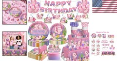 Axolotl Birthday Decorations Set for Girls
