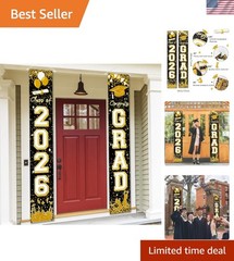 Durable Black and Gold 2026 Graduation Party Banners – Lightweight & Stylish