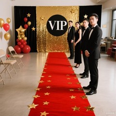 Extra Thick 3x10Ft Red Carpet Runner for Party, Non-Slip TPR Backing Aisle Ru…