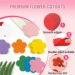 72 Pcs 5.5 Inch Large Paper Flower Cutouts, 9-Color Assorted Spring Summer Flowe
