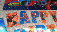 Spider-Man Birthday Banner Backdrop Letters Tablecloth 3 Set