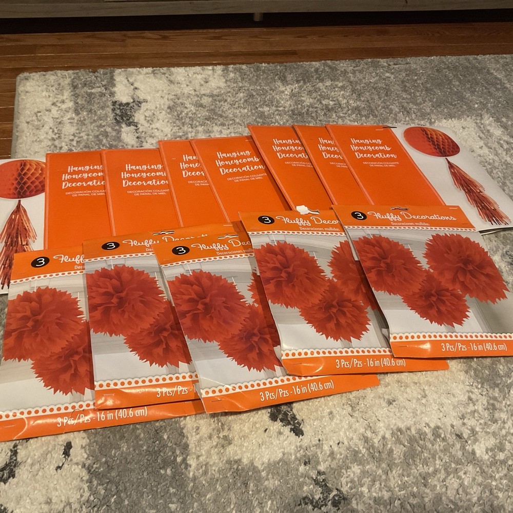 Orange Hanging Paper Decorations