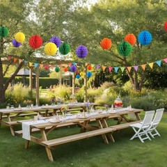 Rainbow Paper Honeycomb Balls,12 Pack Colourful Hanging Tissue Pom Poms for M…