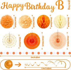 Birthday Decorations, Orange Beige Fal Boho Party Decorations for Women Girls –