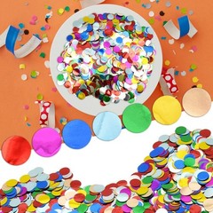 Multicolor Metallic Foil Confetti(0.59 inch) Round Dots Glitter Rainbow Table…
