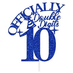 Double Digits 10 Cake Topper, Out Single Digits Im Ten, Boys Girls Happy 10th…