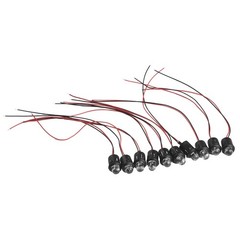 10 Pcs 12V 10mm Pre-Wired Constant For Ultra Clear Bulb Cable Prewired Lamp
