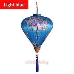 12 Inch Floral Pattern Oval Satin Silk Lanterns Hanging Chinese Retro Decor Cute