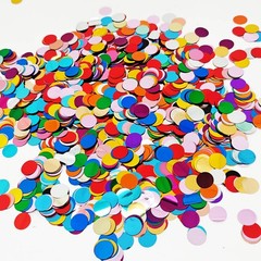 Multicolor Metallic Shiny Round Confetti 0.6 Inch Rainbow Sequin 3.52 oz