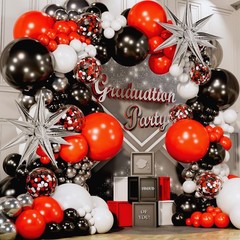ALL-IN-1 Red Black and White Balloon Arch Kit for Red and Black Birthday Part…