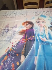 Frozen Happy Birthday Banner Wall Hanger Backdrop 58 X 38.5 Inch Party Supplies