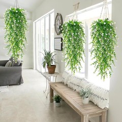 8pcs Artificial Plant Fake Eucalyptus Leaf Hanging Flowe Vine Garden Home Decor