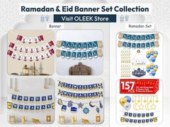 Elegant Eid Mubarak Banner – Ramadan Indoor Decor 2026, Perfect for Wall Display