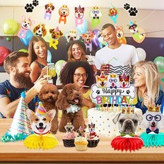 39 Pcs Dog Birthday Decorations Dog Birthday Party Supplies Puppy Party Favor…