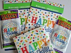 Rainbow Polka Dots – Happy Birthday Pack – Loot Bags + Napkin + Balloons