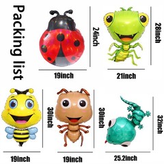 Insect Themed Balloons Ladybug, Bee, Ant, Gecko, Mantis Balloons for Parties,…