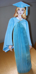 Vintage BEISTLE Blue Honeycomb 13″ Female Graduation Centerpiece