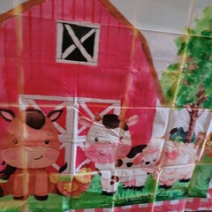 Red Barn Animals Farm Party Banner Backdrop Wall Decor 8′ X 5′ Vinyl NEW