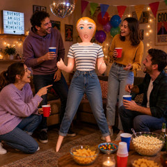 60-Inch Inflatable Party Display Figure with Groom Sash – Novelty Event Decorati