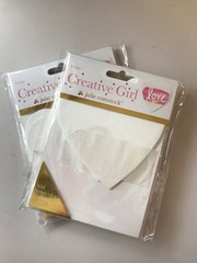 Creative Girl, Julie Comstock, 12 Heart Tags, Add watercolor to reveal design,