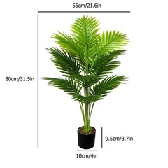 Rozwkeo Artificial Plants in Pots Large Fake Tree Floor 80cm Tall Palm, Green