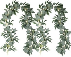 2Pack Artificial Eucalyptus Garland with Willow Leaves 6Feet Fake Hanging Plant