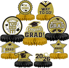 9PCS Graduation Party Decorations Class of 2026 Congrats Grad Table Centerpiece