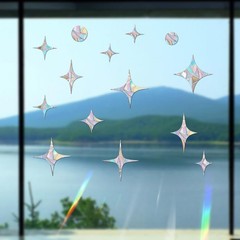 60 Pieces Static Window Clings Anti Collision Decals for Bird Star-60