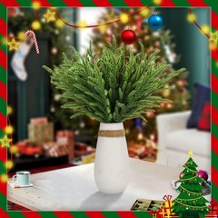 30 Pcs Christmas Real Touch Norfolk Stems, 14 x 0.3 x 1.9 inches, Green