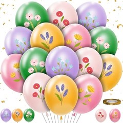 50Pcs Floral Party Decorations Balloons Set, Spring Summer Wildflower Floral