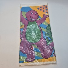 Vintage Barney Party Supplies-Tablecloth 54×102 & 8 pk Invitations Baby Bop BJ