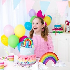 10 Pieces Rainbow Honeycomb Centerpiece Rainbow Party Table Decoration Cloud …