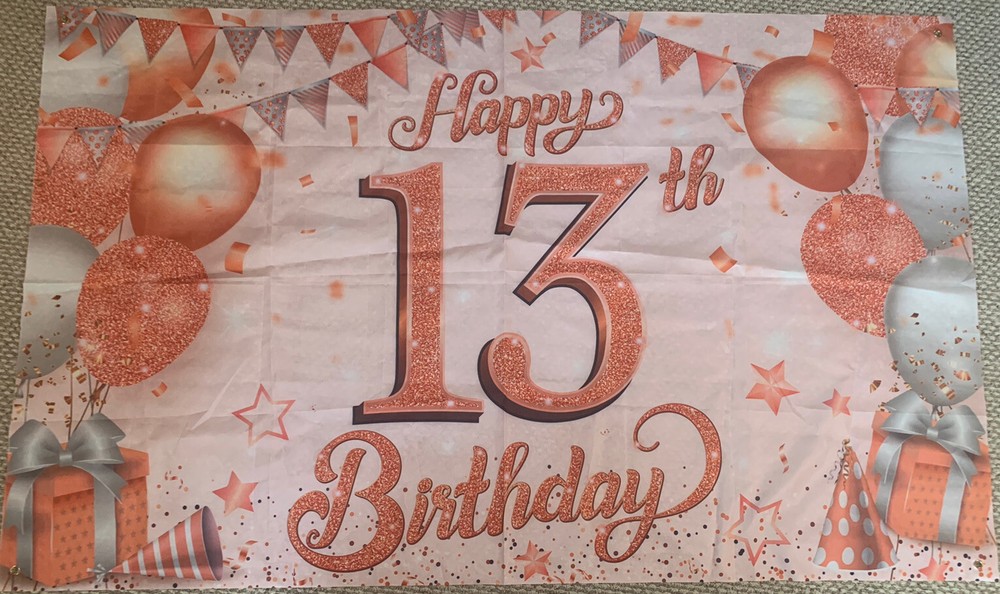 Happy Birthday 13th Banner. L: 5ft 11in W: 3ft 7in