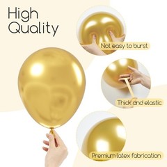 Awenztech 122pcs Metallic Gold Balloon Arch Kit 18 12 10 5 inch Chrome Gold