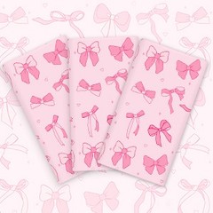 3 Pack Pink Birthday Bow Party Decorations Tablecloths, Large Size 54 X 108 Inch