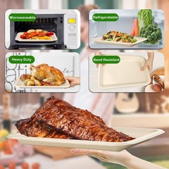 Large Paper Plates 14 Inch, 100 Pack Disposable Trays, Heavy Duty Dinner Size…