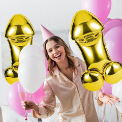 2 Pack Bachelorette Party Decorations 40″ Large Penis Balloons for Bachelor Part