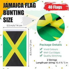 56 Pcs Jamaica Party Decorations Set 2 Jamaican String Flag Banner 10 Hand He…