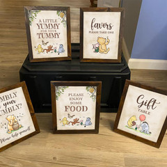 Winnie Bear Baby Shower Decorations, Table Sign/Gender Reveal/Birthday Party Tab