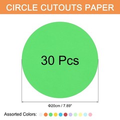 30 PCS Circle Cutouts Paper 8 Inch Round 200GSM/75LB Cardstock Assorted Color