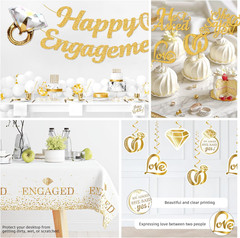 Engagement Party Decorations He Asked She Said Yes Just Engaged Party Decor | Ha