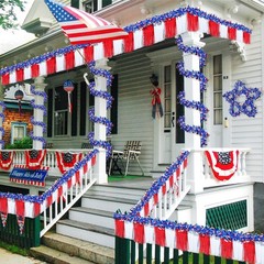 10 Pcs 4th of July Float Decorations, American Flag Fringes & Patriotic Tinsel G