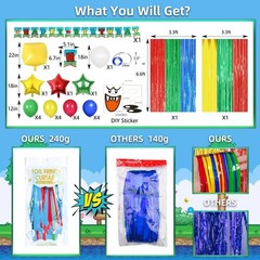 Super Bros Birthday Party Decoration, Including 2Pack Red Green Blue Yellow F…
