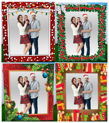 Christmas Photo Booth Backdrop 6,3×5,4ft,Holiday Decoration
