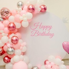 Happy Birthday Sign for Backdrop Decal Sign, Pink Happy Birthday Party Decal …