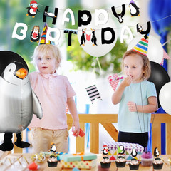 48 Piece Penguin Party Decorations – Happy Birthday Banner, Walking Penguin Ball