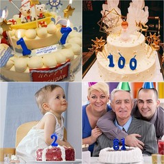 Blue Birthday Candles 5 Candle 5th Five Years Cake Bady Roman Number 5,