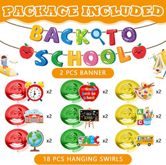 Back to School Decorations, Welcome Back to School Banner and NO-DIY Hanging Swi