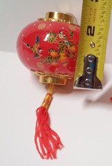 2 Chinese Red Paper Dragon Expands to 5 Feet with 4 Small Plastic Red Lanterns.